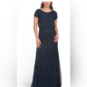 ADRIANNA PAPELL
Short Sleeve Beaded
Blouson Gown
Navy |2